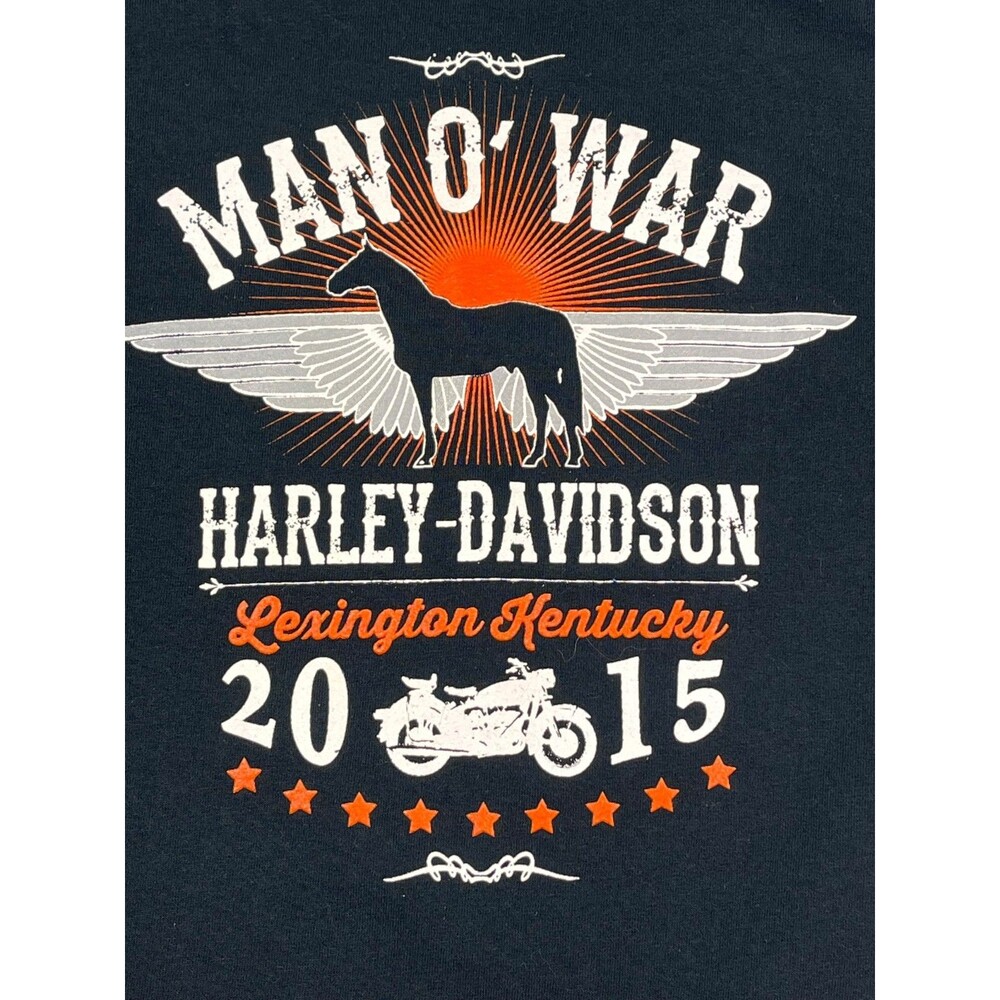 Harley Davidson TShirt Adult Small Black Man O War Lexington KY Motorcycle Biker